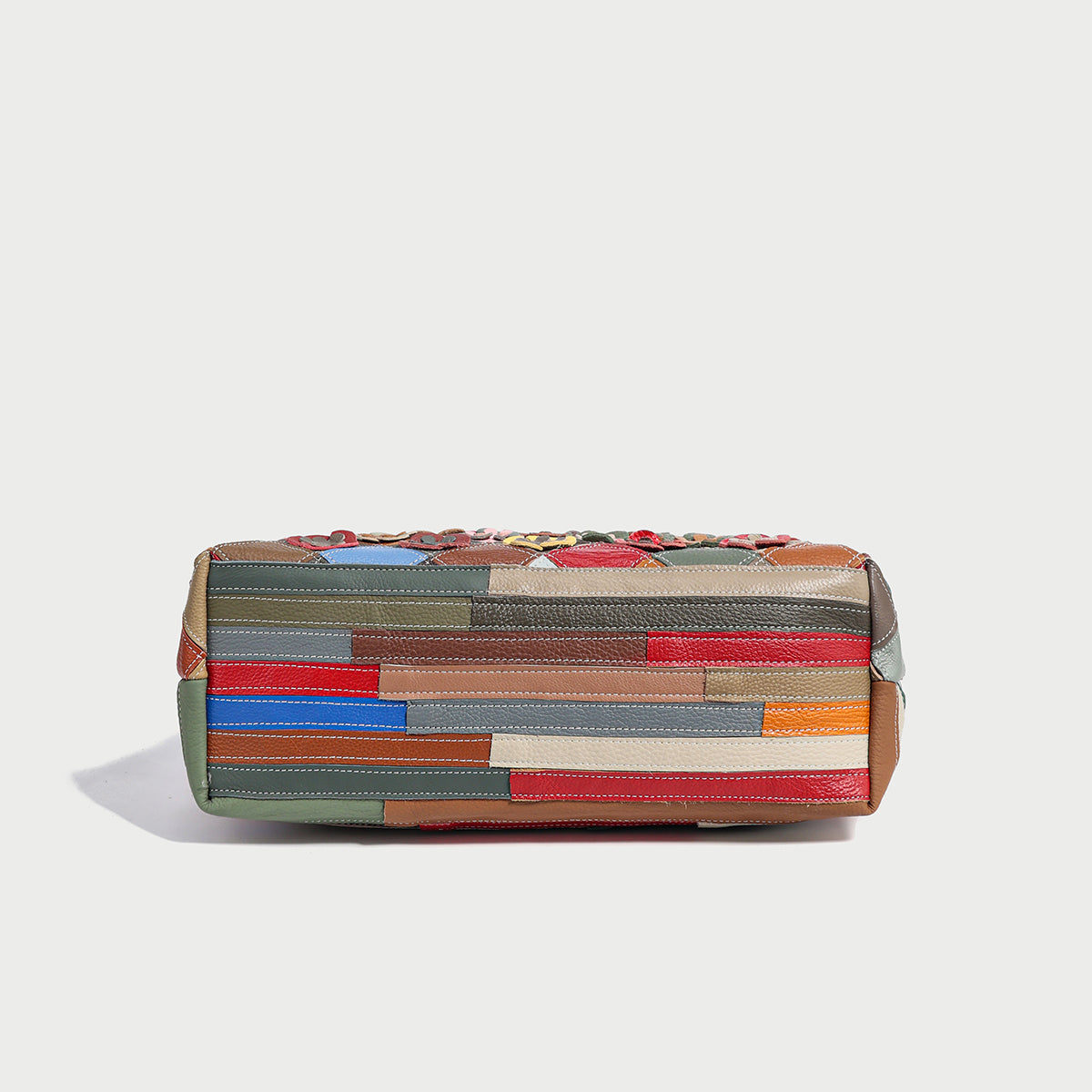 Colorful Hippie Leather Tote Bag-4