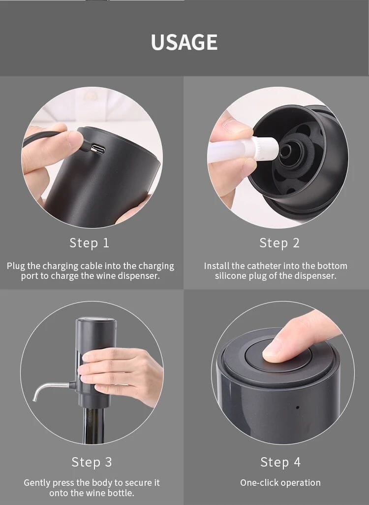 Elektrisk Vinluftare & Dispenser – Automatisk Dekanter för Perfekt Vinupplevelse