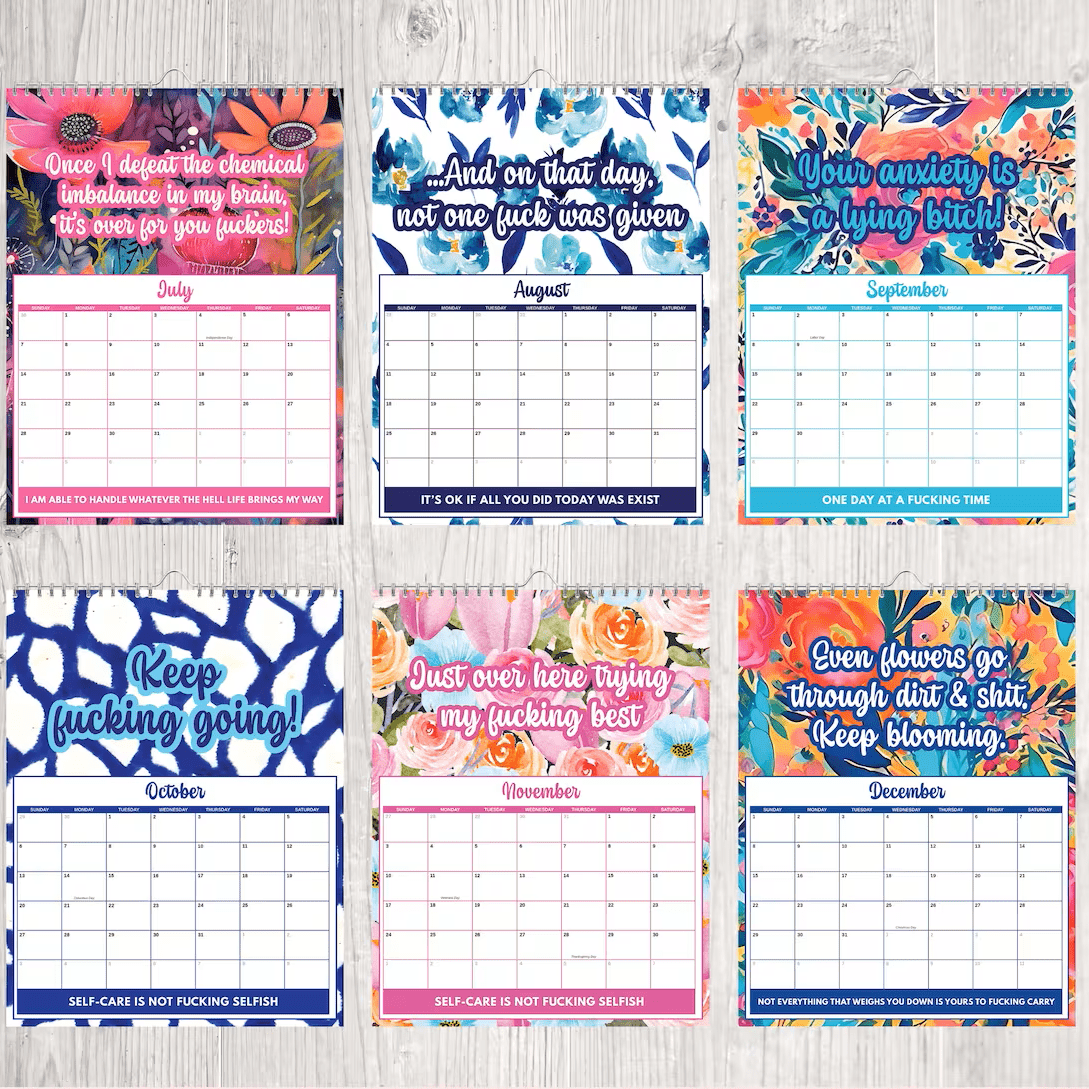 En j*vla dag i taget! - Rolig Mental Hälsa-Kalender för 2024