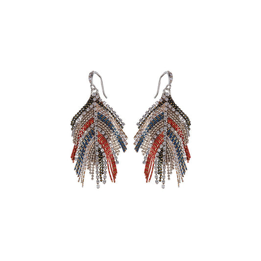 Feather Glitter Rainbow Earrings-0