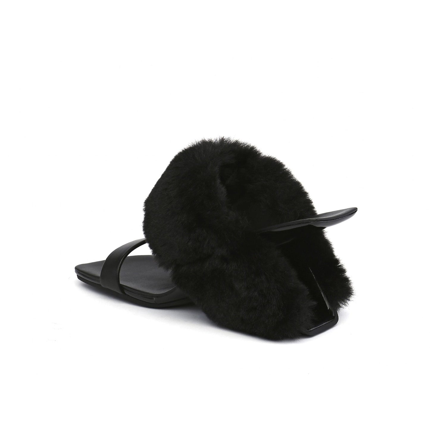 Fluffy Faux Fur Wedge Mules-2