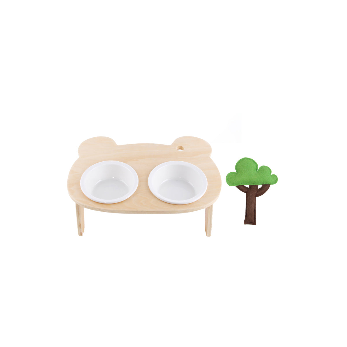 Forest Tree Tilted Double Pet Bowl With Stand-2