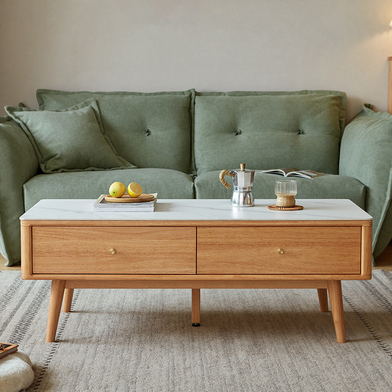 Four Seasons Solid Wood and White Coffee Table-0