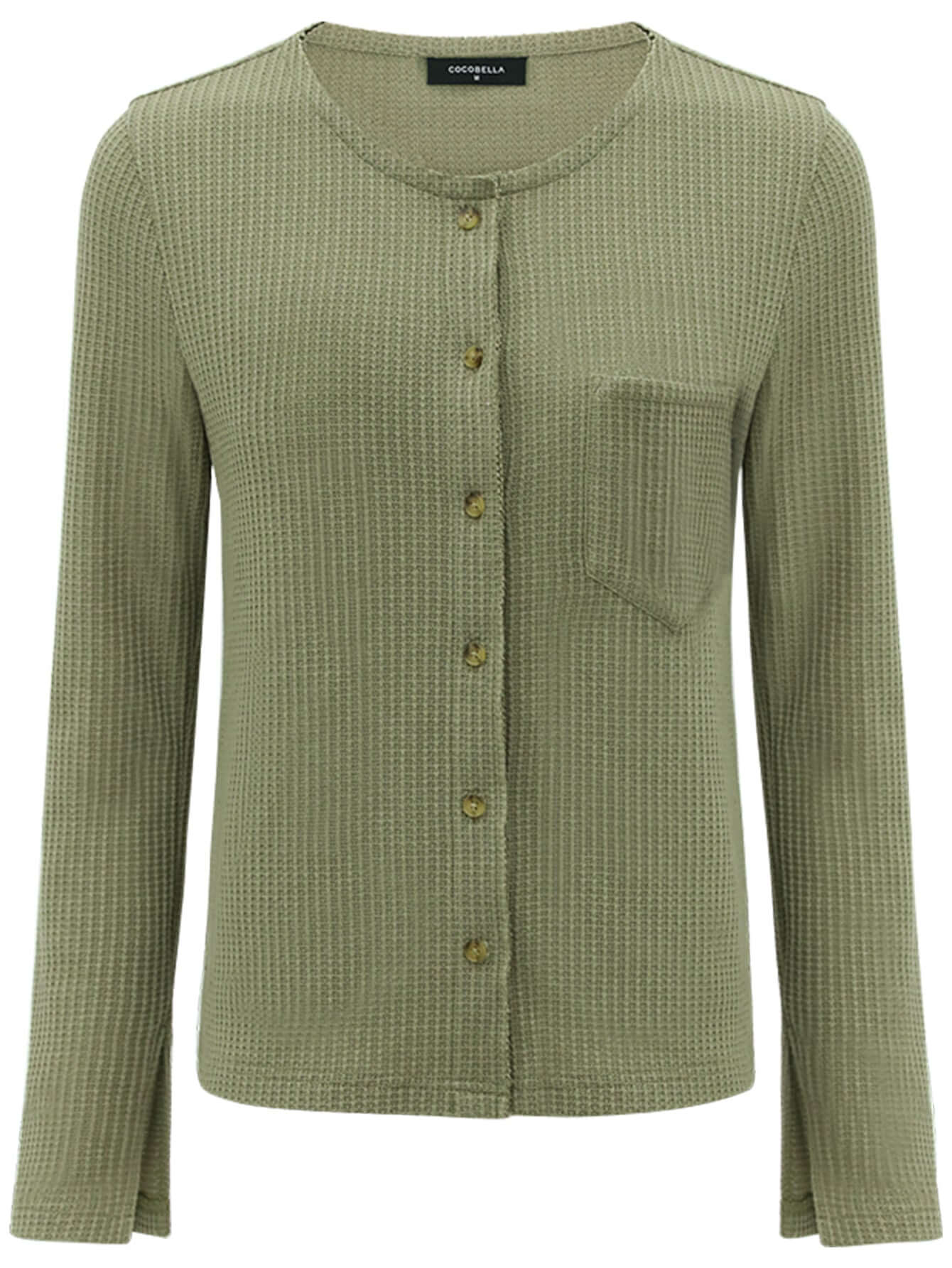 Green Waffle Knit Cardigan-3