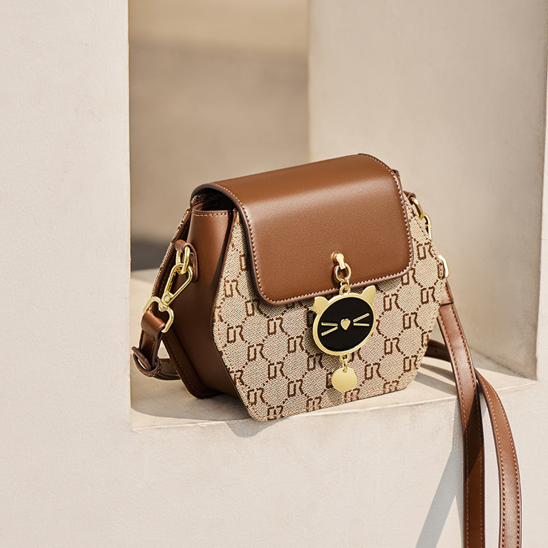 Hexagon Monogram KittyCat Shoulder Bag-4