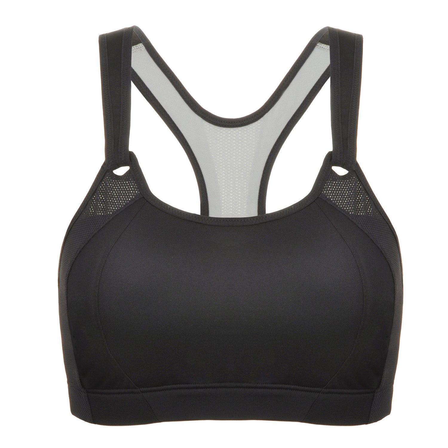 High Impact Mesh Insert Wireless Running Bra-3