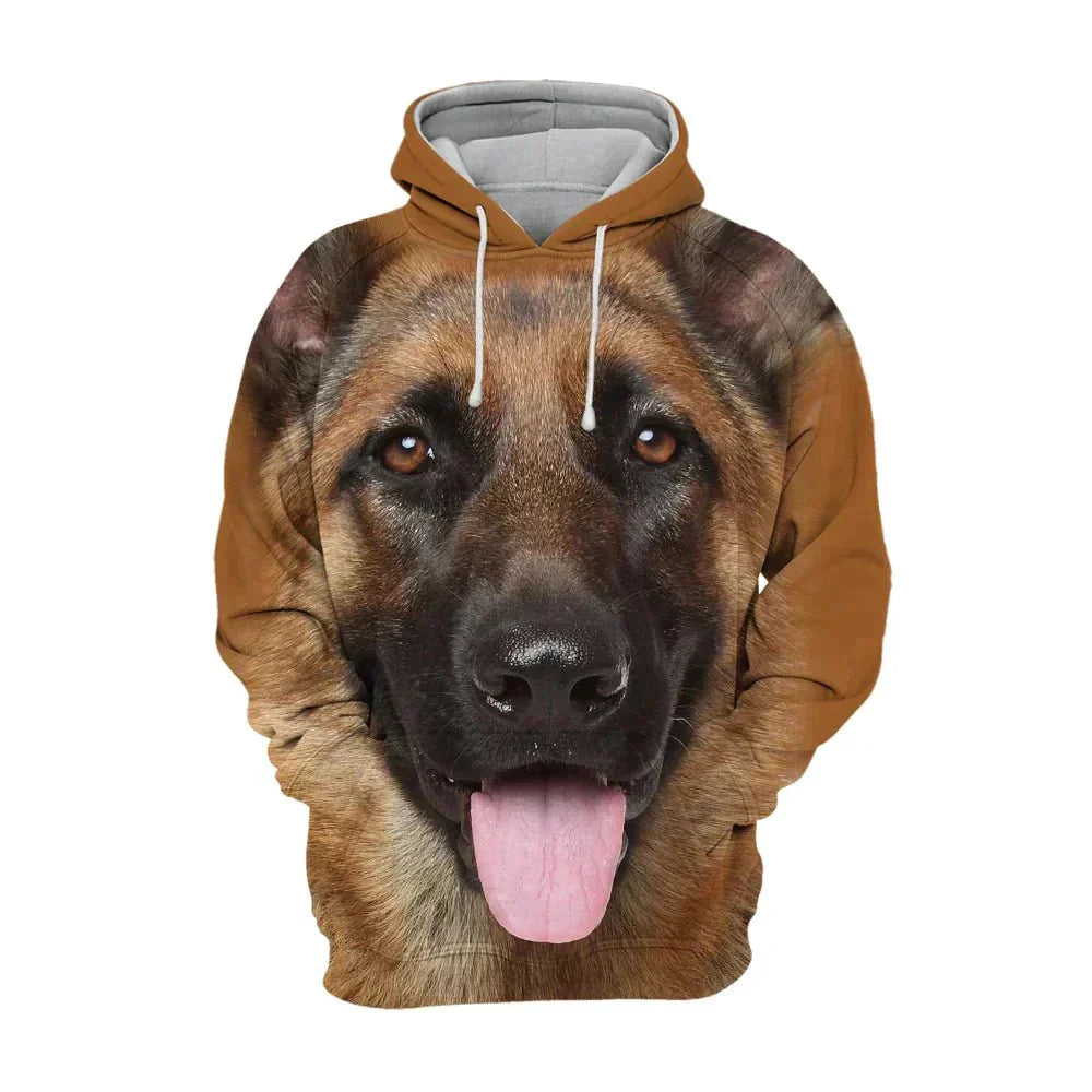 Huvtröja med hundtryck – 3D Hoodie för Hundälskare