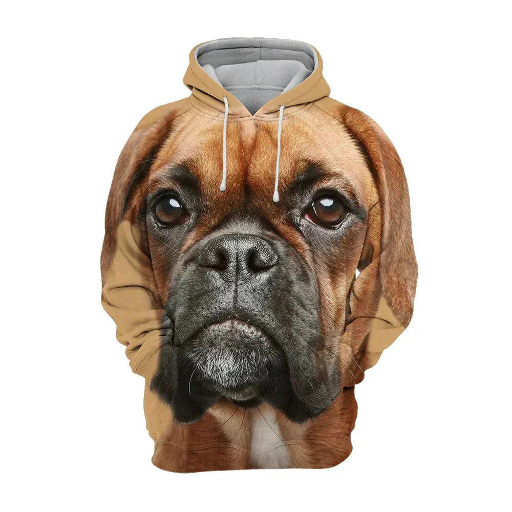 Huvtröja med hundtryck – 3D Hoodie för Hundälskare