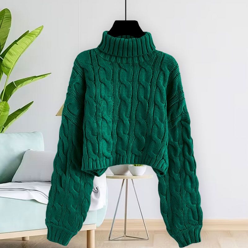 Kabelstickad turtleneck