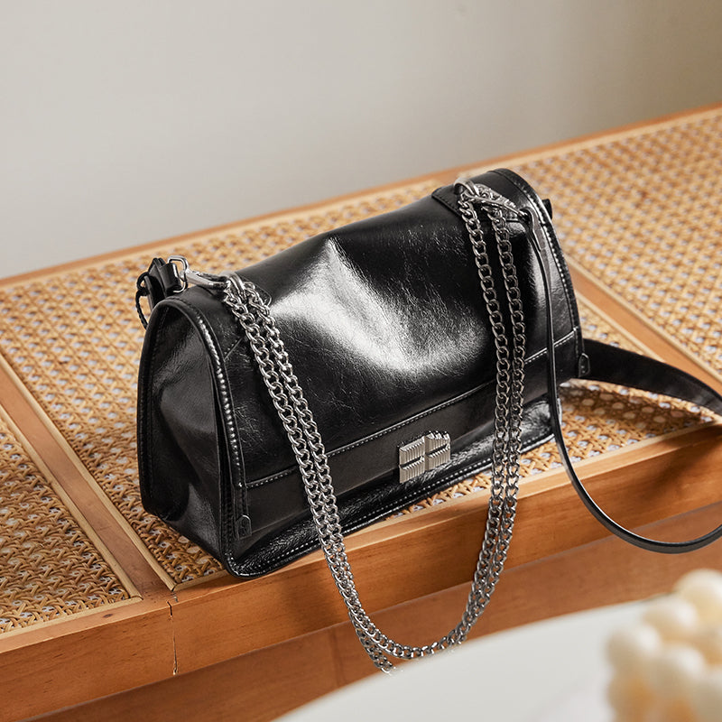 Large-Capacity Calf Leather Work Commute Bag-3