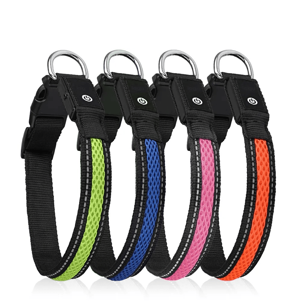 LED Säkerhetshalsband Hund – Synlig i Mörker & Regn