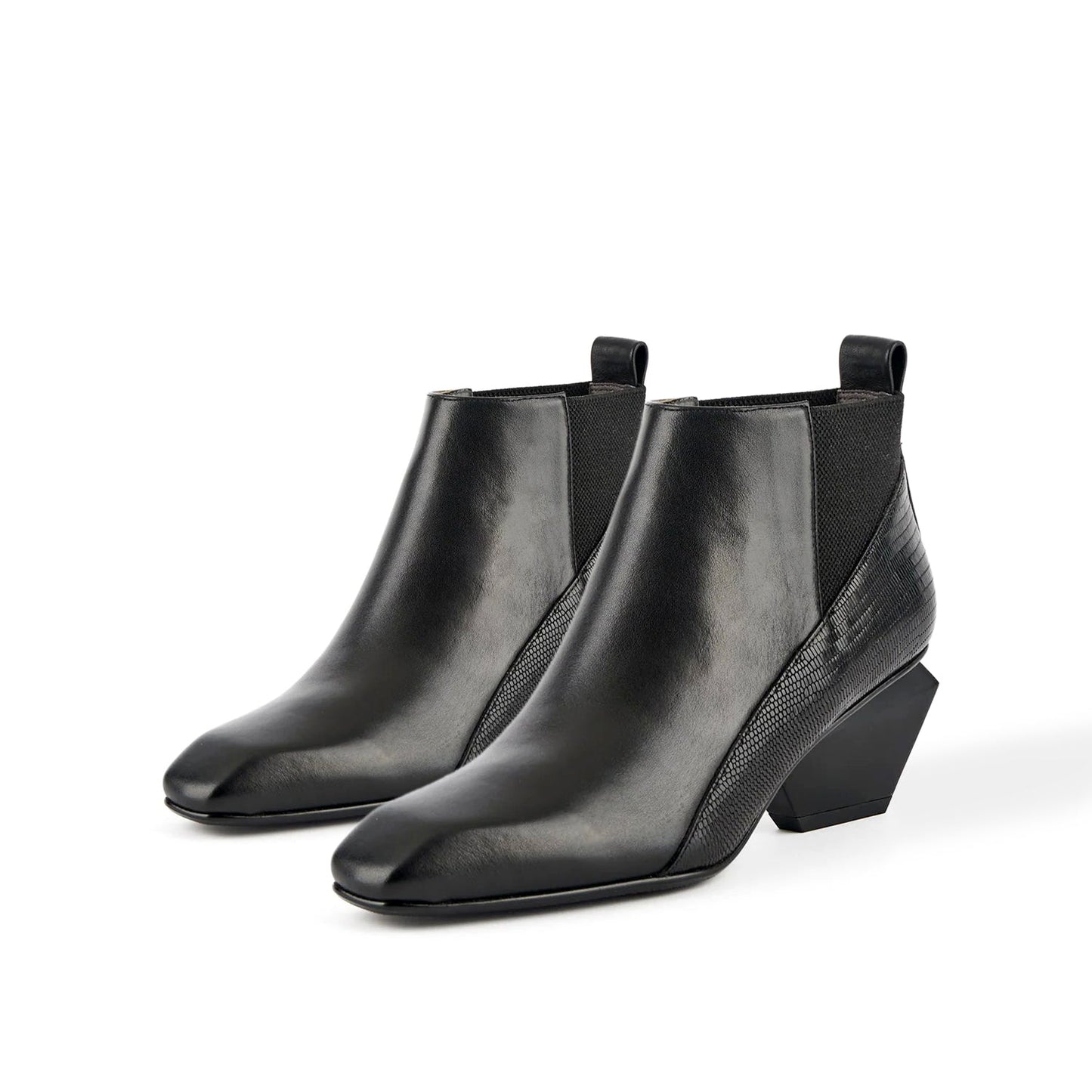 Low Ankle Textured Leather Boots-2