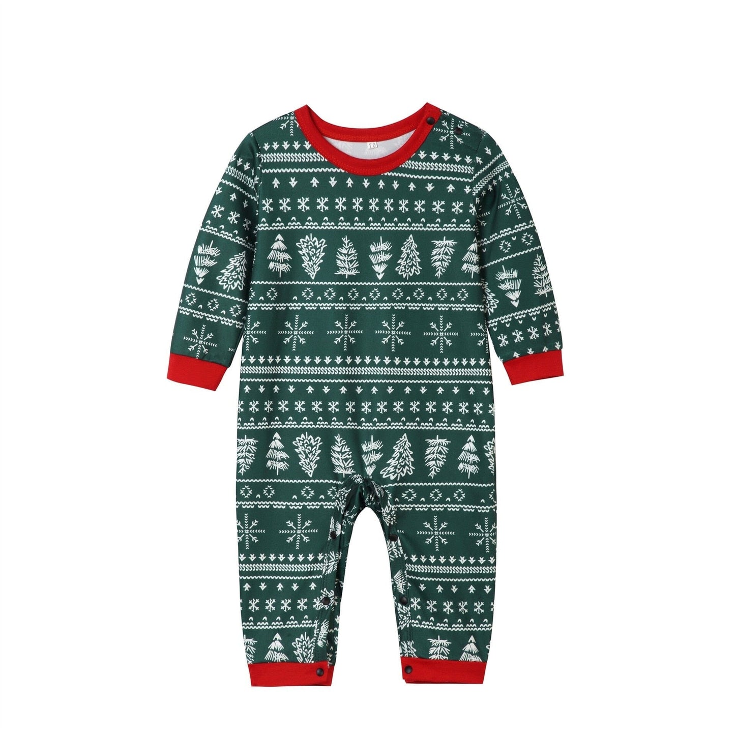 Matchande julpyjamas för hela familjen - Grönt