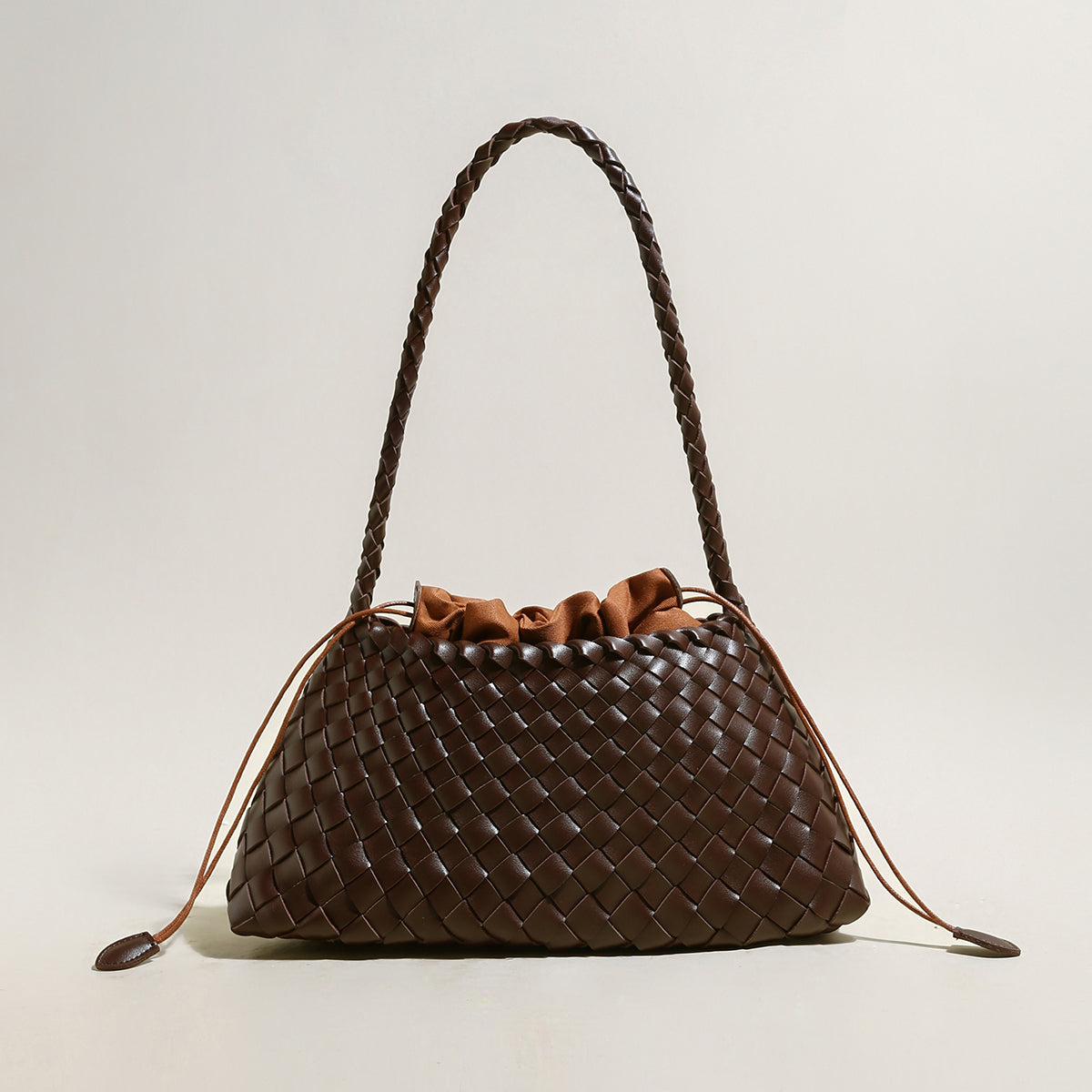 Mini Woven Trapezoid Drawstring Shoulder Bag-6
