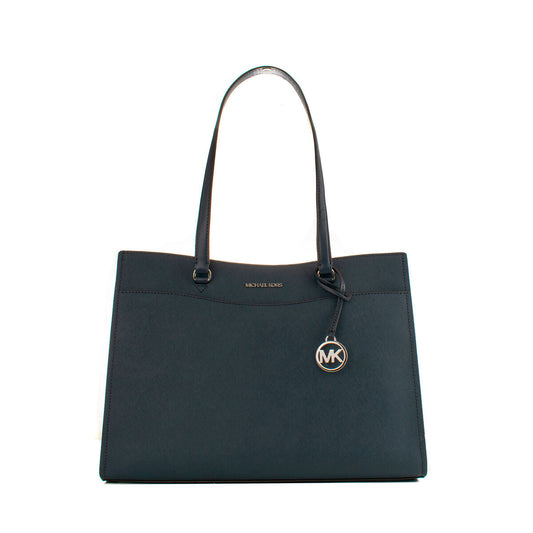 Michael Kors Axelväska 35f4stvt9l Navy Laderfinish Blå