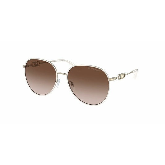 Michael Kors Solglasögon Dam Mk1128j123313 Morkbruna Polykarbonatlinser Guld