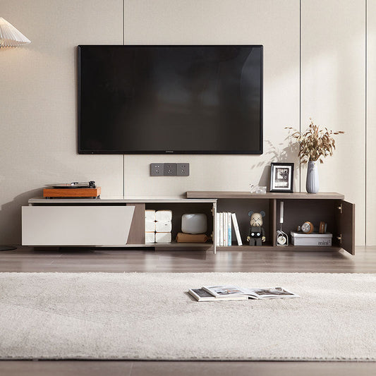 Modern Grey Extendable Entertainment Unit TV Console-4