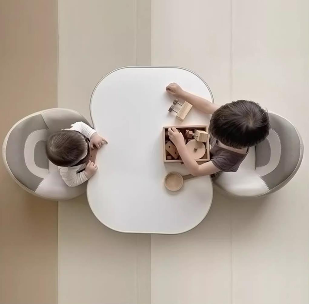 Peanut Height Adjustable Dual-kid White Study Table-2