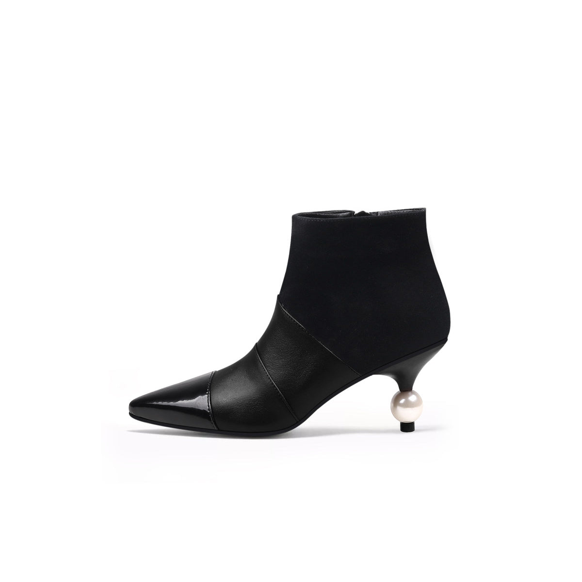 Pearl Kitten Heel Boots-0