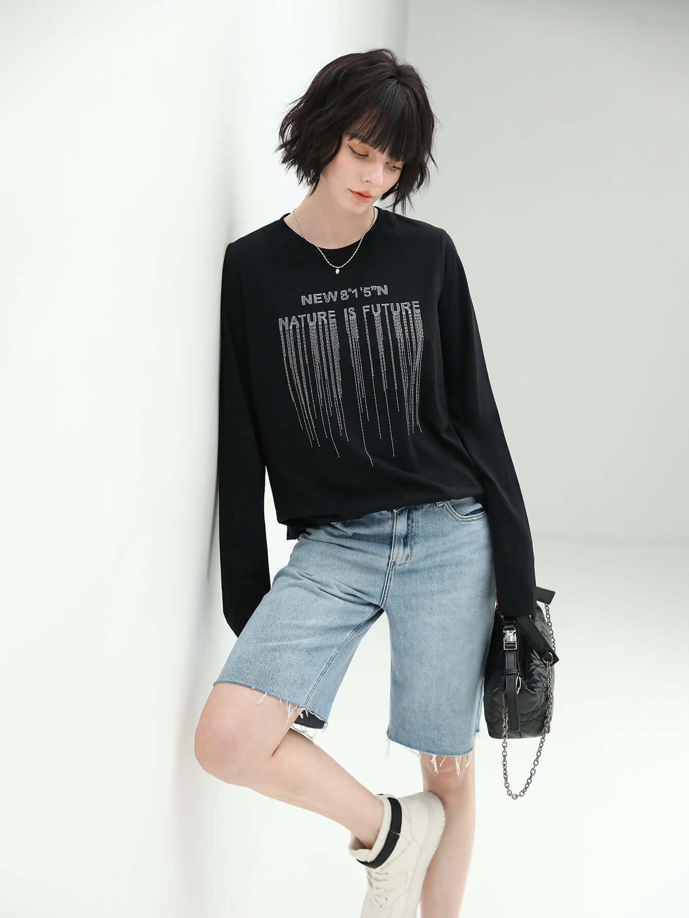 Printed Black Long Sleeve NATURE IS FUTURE-1