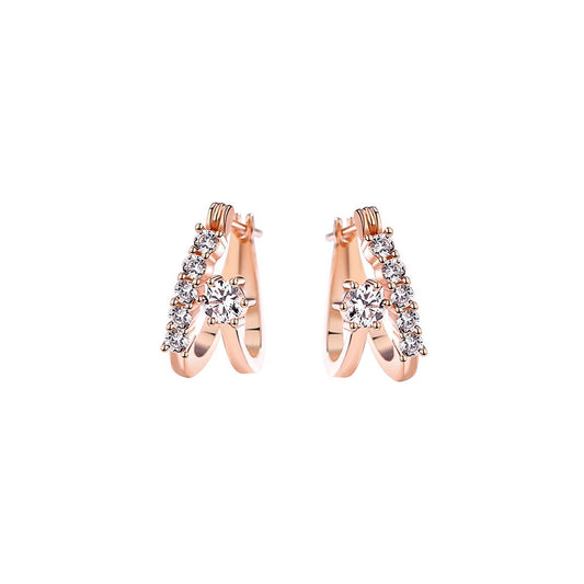 Team Leader Rose Gold Earrings-0