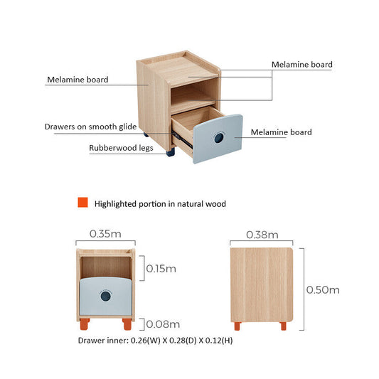 The Explorer Boy Blue Bedside Table-1