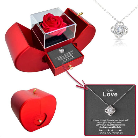 To My Love - Halsband - Med äkta ros - present till henne