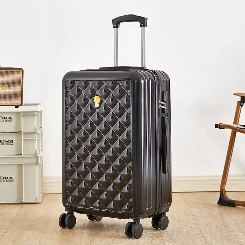 Resväska i ABS+PC, tystgående hjul och kombinationslås